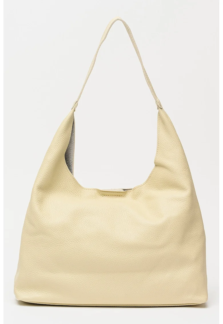 Geanta shopper uni de piele cu etui detasabil, Bej antichizat