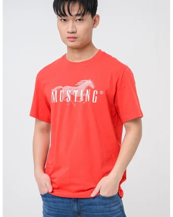 Tricou cu imprimeu logo Austin, Rosu prafuit