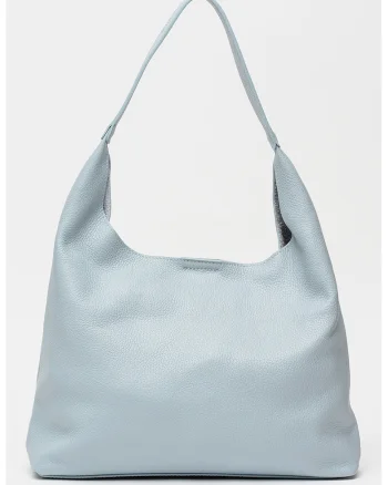 Geanta shopper uni de piele cu etui detasabil, Albastru deschis