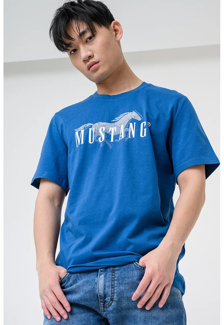Tricou cu imprimeu logo Austin, Albastru neon