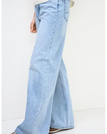 Blugi din amestec de modal cu croiala ampla Luise, Albastru pastel