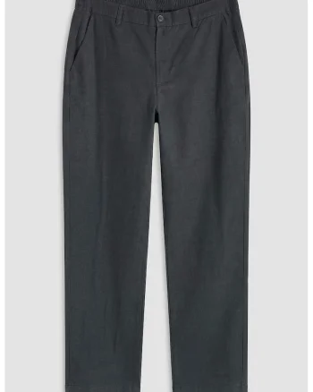 Pantaloni Chino din bumbac cu model uni, Gri carbune