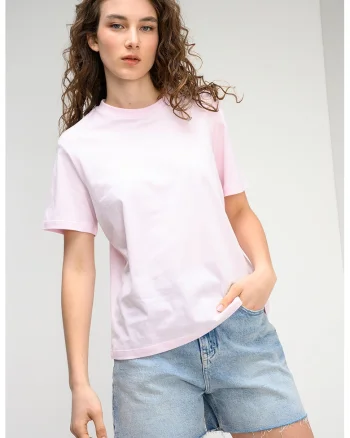 Tricou regular fit din bumbac, Roz pal