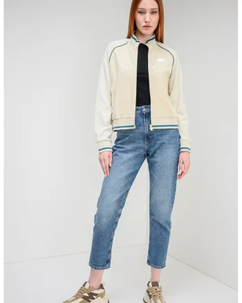 Bluza de trening cu logo pe piept, Verde petrol/Bej deschis