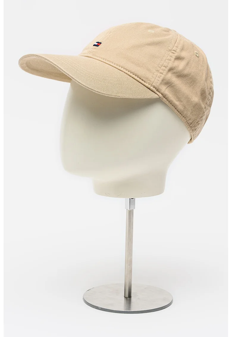 Sapca din bumbac organic cu detaliu logo The Flag, Maro camel
