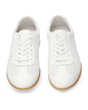 Pantofi sport uni din piele cu perforatii