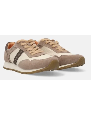 Pantofi sport cu insertii de piele intoarsa si model uni