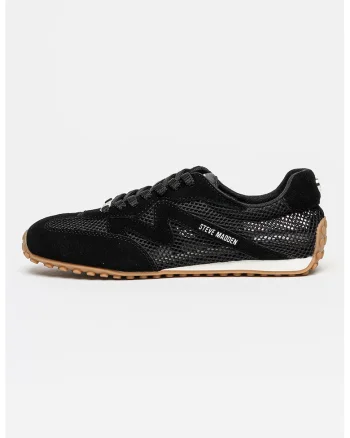 Pantofi sport de piele intoarsa cu perforatii, Negru