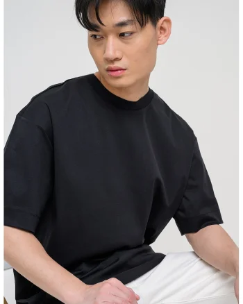 Tricou uni de bumbac, Negru