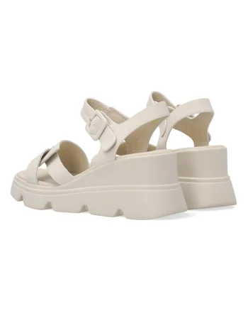 Sandale de piele uni cu platforma
