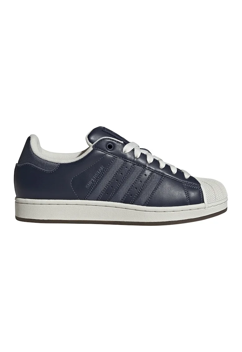 Pantofi sport Superstar II low-cut de piele, Albastru inchis/Alb murdar