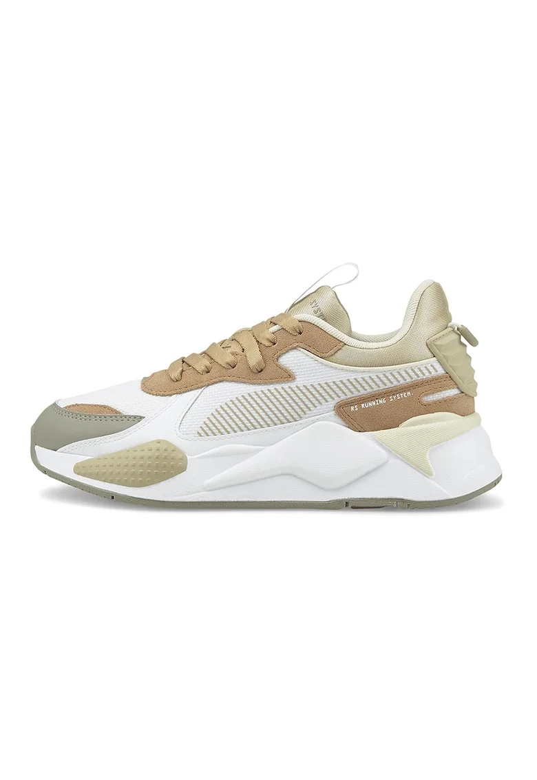 Pantofi sport cu insertii de piele intoarsa RS-X Candy, Portocaliu persan/Maro taupe deschis/Alb murdar
