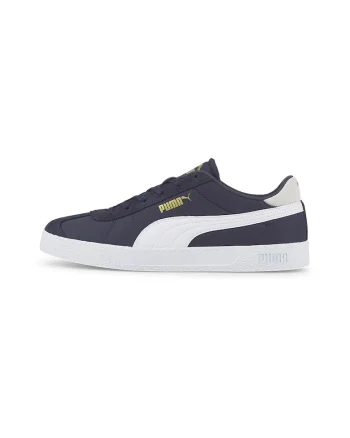 Pantofi sport cu detalii de piele intoarsa Club Nylon, Alb/Bleumarin