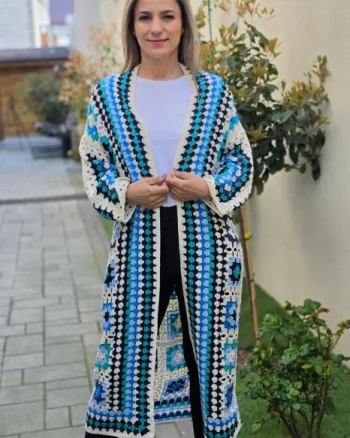 Cardigan brodat macrame