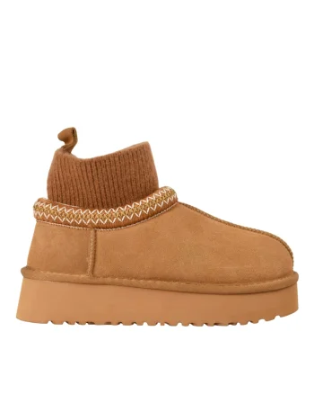 Ghete sport, dama,  Z870006B, camel, piele intoarsa, Bej