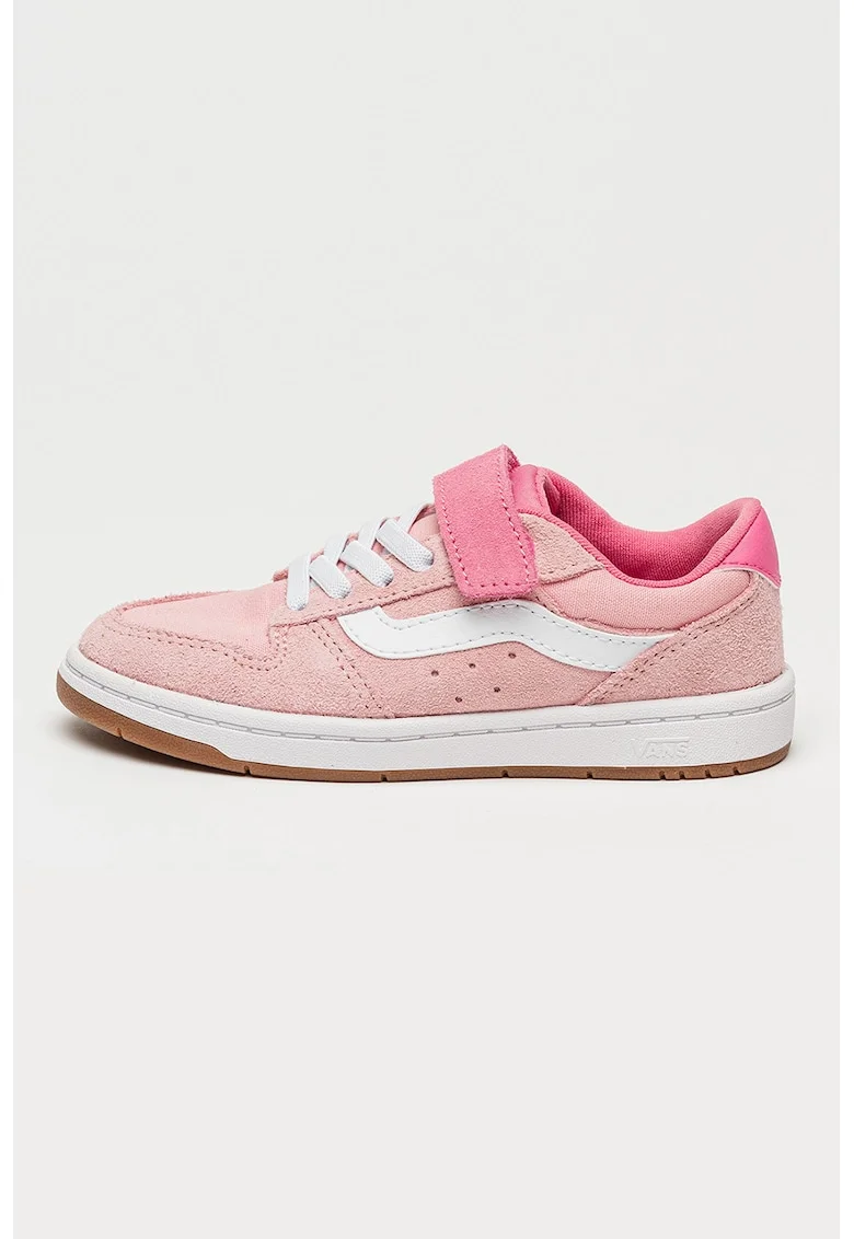 Pantofi sport Ryland de piele intoarsa cu insertii textile, Roz pastel/Alb optic