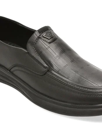 Mocasini BITE THE BULLET negri, T89639, din piele naturala