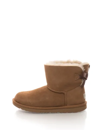 Cizme scurte de piele intoarsa, fara inchidere Mini Bailey Bow II, Maro scortisoara
