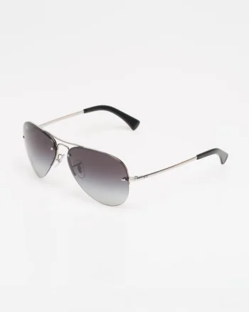 Ochelari de soare argintiu cu negru Aviator