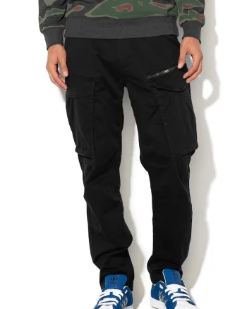 Pantaloni cargo conici Rovic, Negru