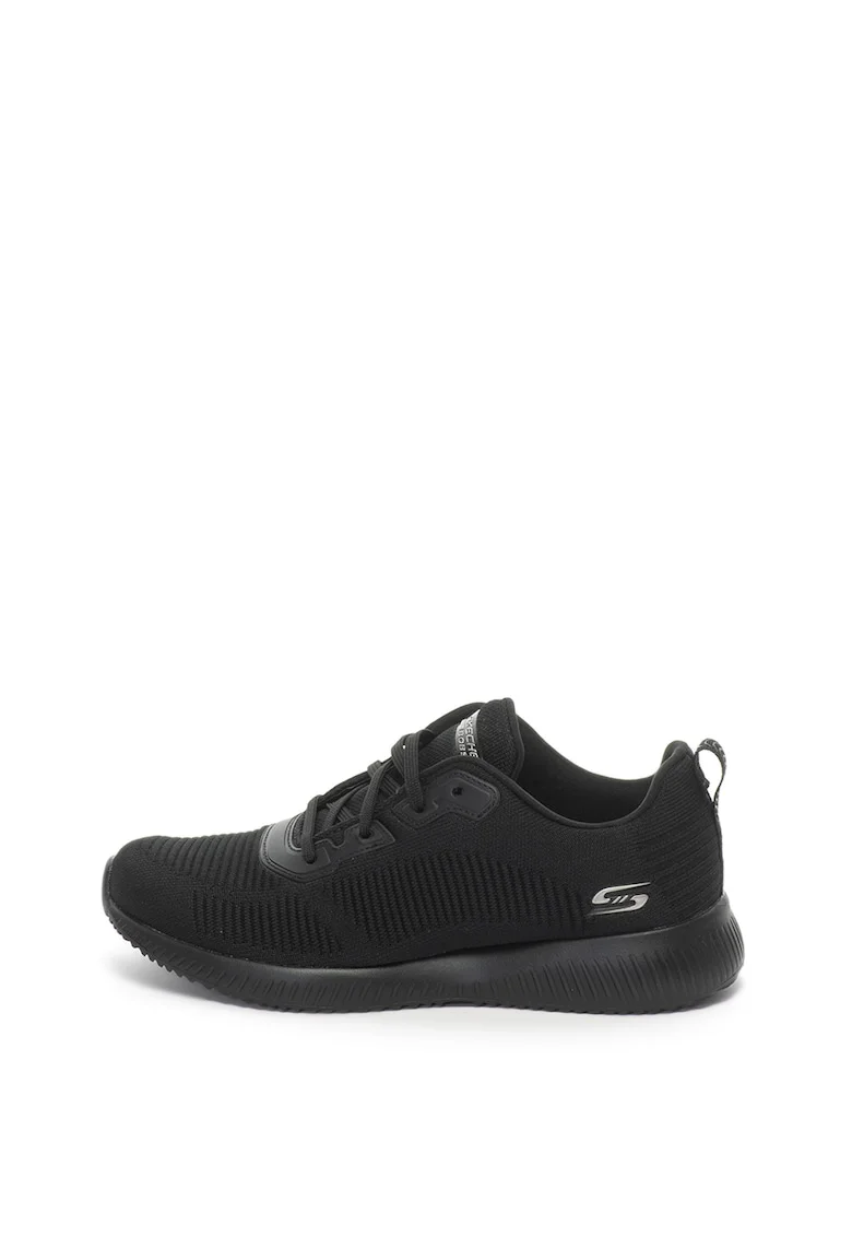 Pantofi sport din material tricotat Bobs Squad Tough Talk, Negru