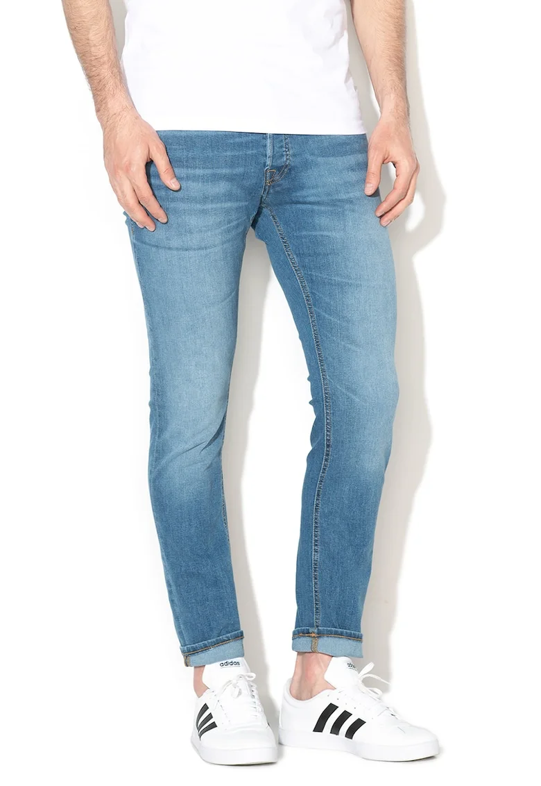 Blugi slim fit, Glenn, Albastru
