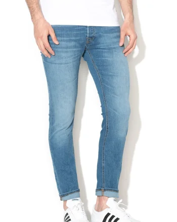 Blugi slim fit, Glenn, Albastru