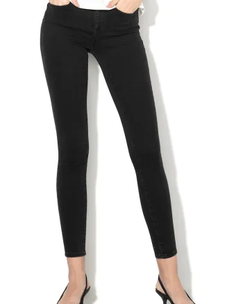 Blugi skinny push-up cu talie medie Power, Negru