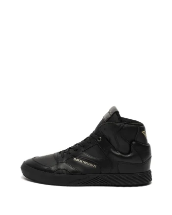 Pantofi sport mid-high de piele ecologica si material textil