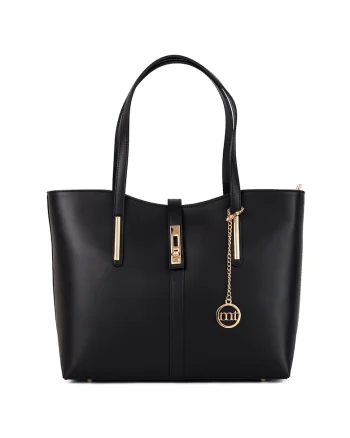 Geanta shopper de piele Como, Negru