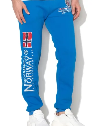 Pantaloni sport cu logo brodat Magraf, Albastru royal