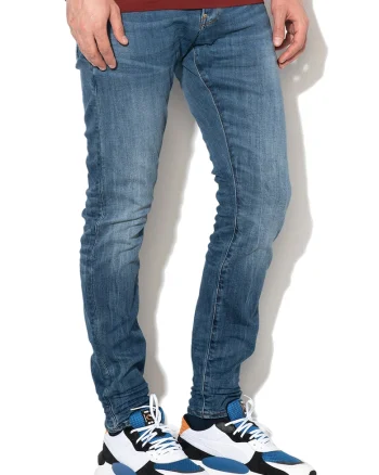 Blugi skinny cu aspect decolorat Revend, Albastru