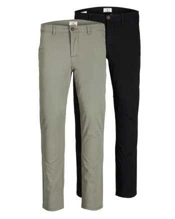 Set de pantaloni chino slim fit Marco - 2 perechi, Negru/Kaki