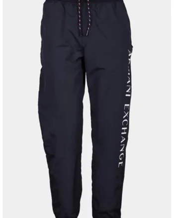 Pantaloni sport cu imprimeu logo, Bleumarin