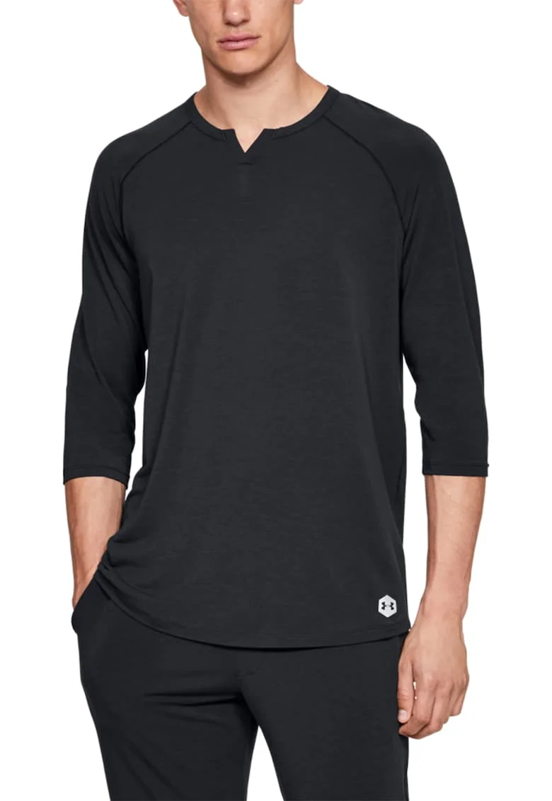 Bluza de pijama din amestec de modal Athlete Recovery, Negru/Argintiu