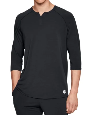 Bluza de pijama din amestec de modal Athlete Recovery, Negru/Argintiu