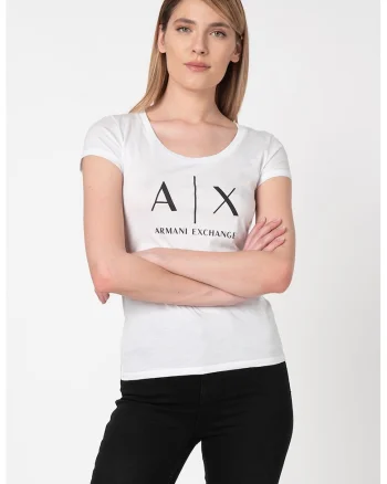 Tricou slim fit de bumbac, Alb/Negru