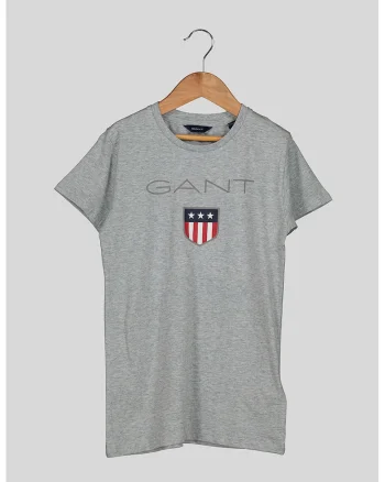 Tricou din bumbac cu imprimeu logo Shield, Gri deschis