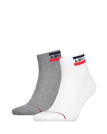 Set de sosete unisex pana la glezna - 2 perechi, Rosu/Alb/Gri