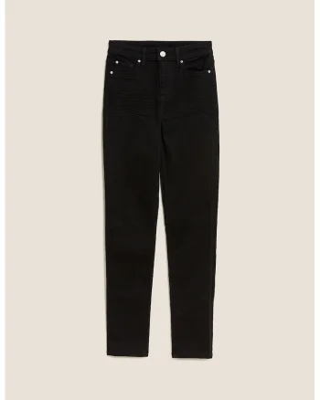 Blugi slim fit cu talie inalta, Negru