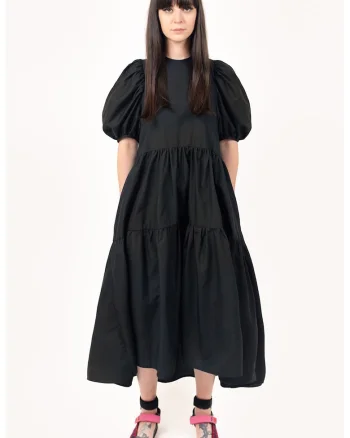 Rochie midi cu decupaj pe partea din spate, Negru