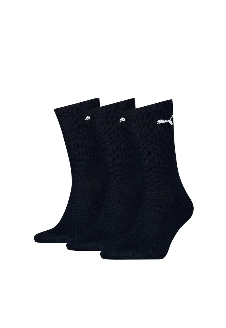 Set de sosete unisex scurte - 3 perechi, Alb/Negru stins