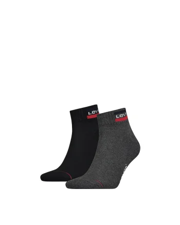 Set de sosete unisex pana la glezna - 2 perechi, Negru/Gri inchis