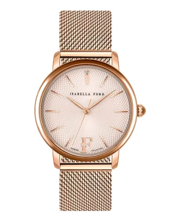 Ceas quartz decorat cu un diamant, Auriu rose