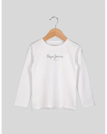 Bluza cu imprimeu logo Hana, Alb optic/Argintiu