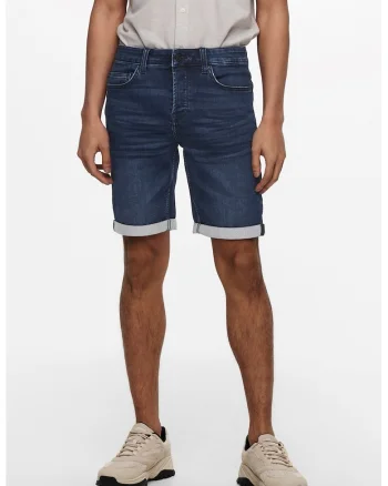 Pantaloni scurti din denim, Bleumarin