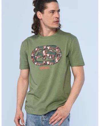 Tricou regular fit cu imprimeu logo Thane, Kaki