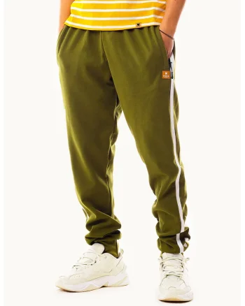 Pantaloni de trening unisex cu logo, Alb/Verde masliniu