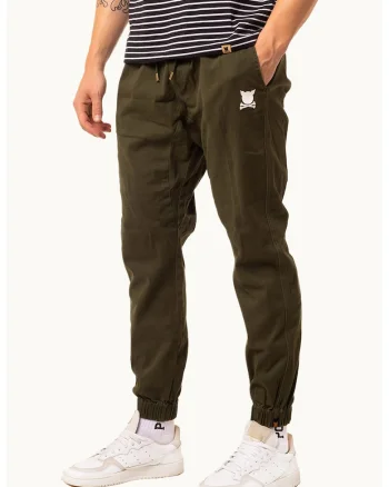 Pantaloni de trening unisex cu detaliu logo Essential, Kaki