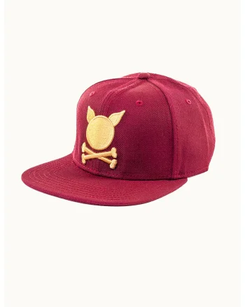 Sapca ajustabila unisex cu logo, Galben sofran/Rosu inchis